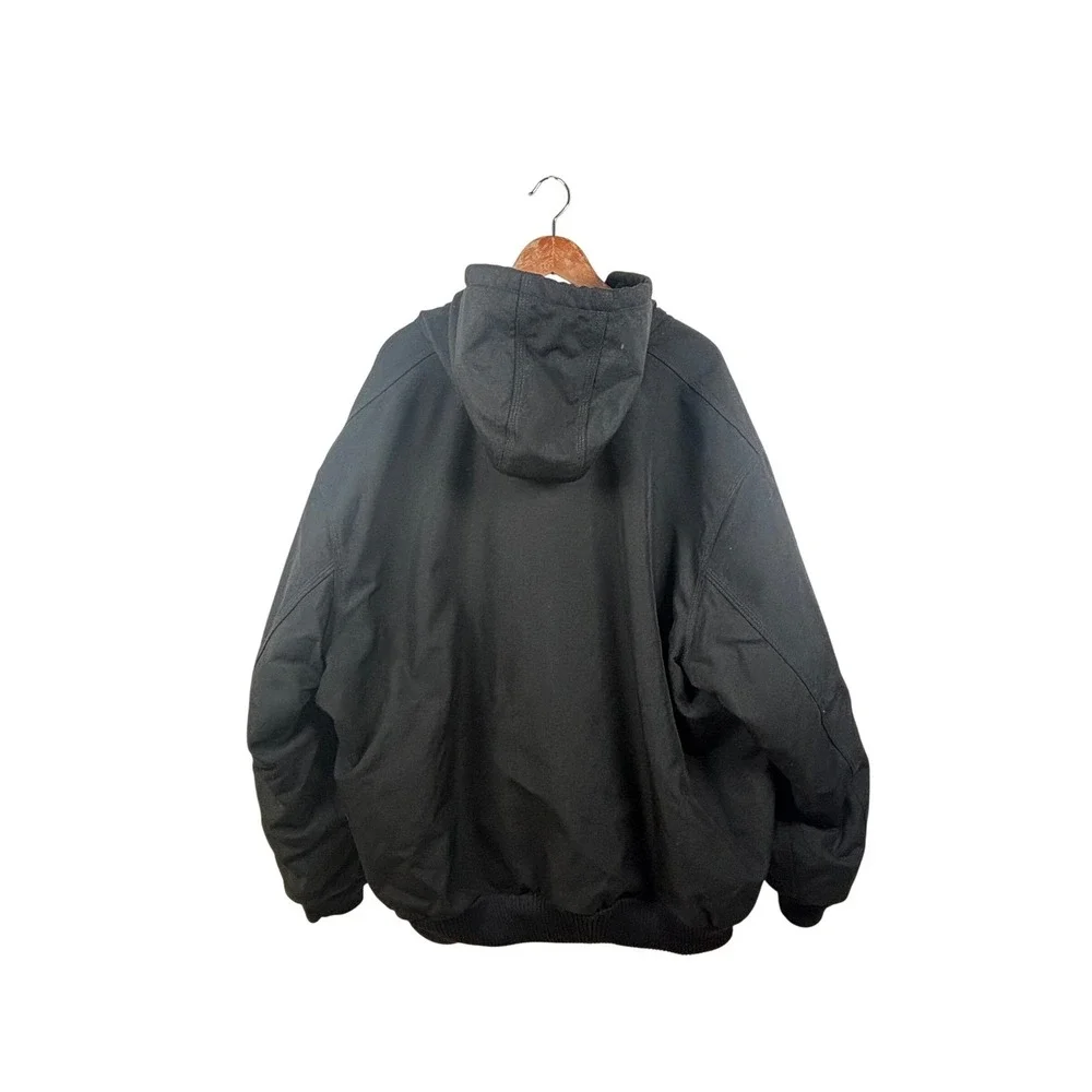 Carhartt Mens 3XL‎ Black Hooded Duck Insulated Active Jacket Workwear Chore Coat